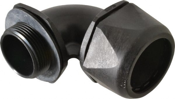 Murrplastik - 1-1/4" Trade, Nylon Compression Angled Liquidtight Conduit Connector - Noninsulated - Exact Tooling