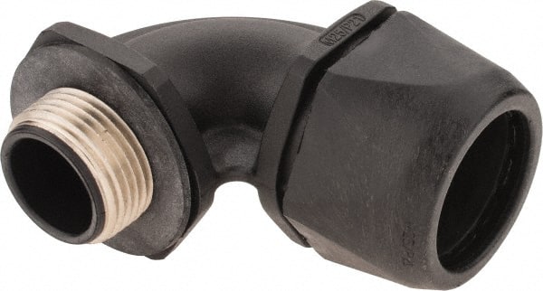 Murrplastik - 3/4" Trade, Nylon Compression Angled Liquidtight Conduit Connector - Noninsulated - Exact Tooling