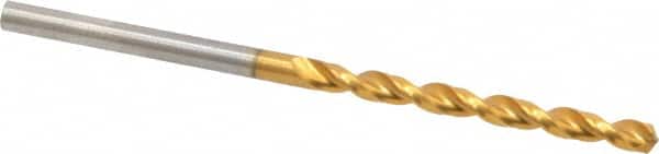 Guhring - #31 130° Cobalt Jobber Drill - TiN Finish, Right Hand Cut, Parabolic Flute, Straight Shank, 2-9/16" OAL, Standard Point - Exact Tooling