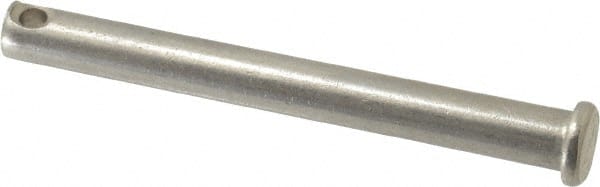 Made in USA - 5/16" Pin Diam, 3" OAL, Standard Clevis Pin - 9/64" Hole, 2-55/64" Usable Length, Uncoated Stainless Steel - Exact Tooling