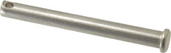 Made in USA - 5/16" Pin Diam, 3" OAL, Standard Clevis Pin - 9/64" Hole, 2-55/64" Usable Length, Uncoated Stainless Steel - Exact Tooling