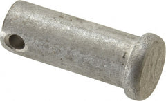 Made in USA - 1/2" Pin Diam, 1-1/4" OAL, Standard Clevis Pin - 5/32" Hole, 1-3/32" Usable Length, Uncoated Stainless Steel - Exact Tooling