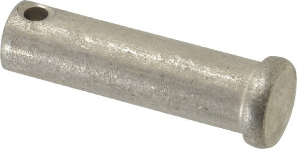 Made in USA - 1/2" Pin Diam, 1-3/4" OAL, Standard Clevis Pin - 5/32" Hole, 1-19/32" Usable Length, Uncoated Stainless Steel - Exact Tooling