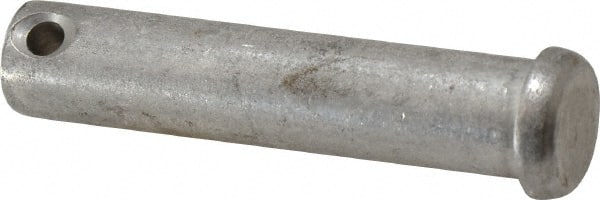 Made in USA - 1/2" Pin Diam, 2-1/4" OAL, Standard Clevis Pin - 5/32" Hole, 2-3/32" Usable Length, Uncoated Stainless Steel - Exact Tooling
