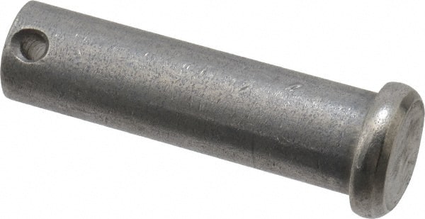 Made in USA - 5/8" Pin Diam, 2-1/4" OAL, Standard Clevis Pin - 5/32" Hole, 2-3/32" Usable Length, Uncoated Stainless Steel - Exact Tooling