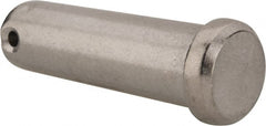 Made in USA - 3/4" Pin Diam, 2-1/2" OAL, Standard Clevis Pin - 5/32" Hole, 2-11/32" Usable Length, Uncoated Stainless Steel - Exact Tooling