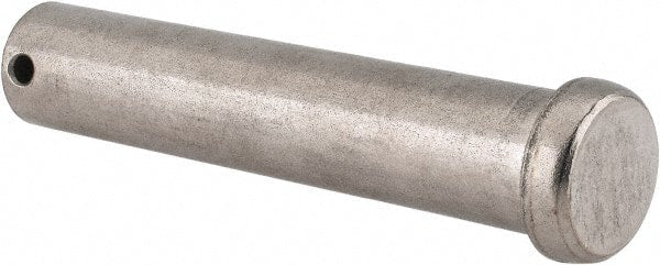 Made in USA - 3/4" Pin Diam, 3-3/4" OAL, Standard Clevis Pin - 5/32" Hole, 3-19/32" Usable Length, Uncoated Stainless Steel - Exact Tooling