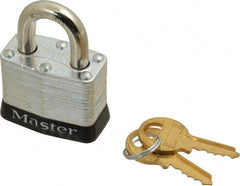 Master Lock - Keyed Alike Retaining Key Conductive Lockout Padlock - 3/4" Shackle Clearance, 9/32" Shackle Diam, 1-1/4" Body Height x 1-9/16" Body Width, Black, 4 Pins - Exact Tooling
