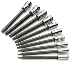 SK - 10 Piece 1/4 & 3/8" Drive Torx Bit Socket Set - T8 to T50 Torx - Exact Tooling