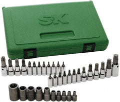 SK - 35 Piece 1/4, 3/8 & 1/2" Drive Torx Bit Socket Set - T7 to T60 Torx - Exact Tooling