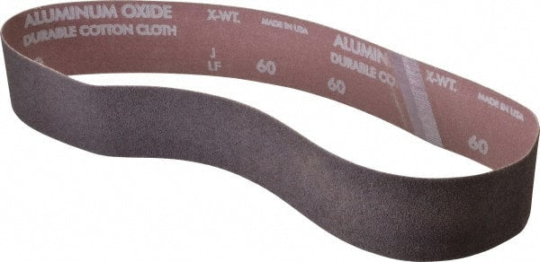 Norton - 2" Wide x 30" OAL, 60 Grit, Aluminum Oxide Abrasive Belt - Aluminum Oxide, Medium, Coated, Series R228 - Exact Tooling