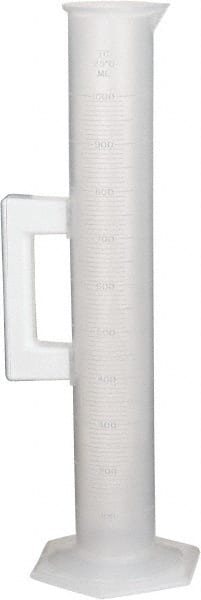Bel-Art - 1,000 ml Polypropylene Graduated Cylinder - 10 ml Graduation, 2-17/32" Diam x 17-19/64" High - Exact Tooling