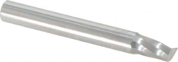 Onsrud - 1/4" Cutting Diam x 3/8" Length of Cut, 1 Flute, Upcut Spiral Router Bit - Uncoated, Right Hand Cut, Solid Carbide, 2" OAL x 1/4" Shank Diam, Single Edge, 21° Helix Angle - Exact Tooling