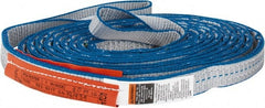 Lift-All - 20' Long x 1" Wide, 3,200 Lb Vertical Capacity, 2 Ply, Polyester Web Sling - 2,500 Lb Choker Capacity, Silver (Color) - Exact Tooling