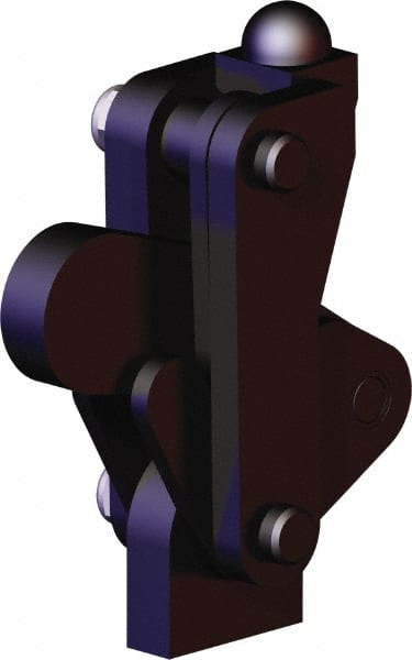 De-Sta-Co - 5,058 Lb Holding Capacity, Vertical Handle, Manual Hold Down Toggle Clamp - 200° Bar Opening, Weldable Base, Oxide Finish, Forged Alloy Steel - Exact Tooling