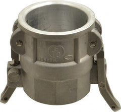 EVER-TITE Coupling Products - 2" Aluminum Cam & Groove Suction & Discharge Hose Female Coupler Female NPT Thread - Part D, 2" Lock-On Thread, 250 Max psi - Exact Tooling