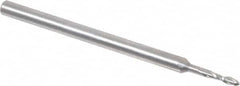Onsrud - 1/16" Cutting Diam x 1/4" Length of Cut, 2 Flute, Upcut Spiral Router Bit - Uncoated, Right Hand Cut, Solid Carbide, 2" OAL x 1/8" Shank Diam, Ball End Taper, 30° Helix Angle - Exact Tooling