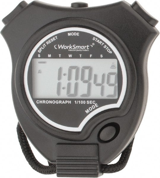 Value Collection - Digital Stopwatch with Split Counter - LR44, Back Lit, Black - Exact Tooling