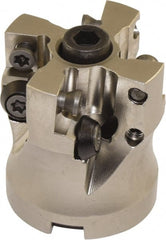Millstar - 1-1/2" Cutter Diam, 0.04" Max Depth of Cut, Indexable High-Feed Face Mill - 1/2" Arbor Hole Diam - Exact Tooling
