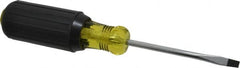 Proto - 3/16" Blade Width, 6-3/4" OAL Standard Slotted Screwdriver - 3-3/4" Blade Length, Round Shank, Acetate with Rubber Grip Handle - Exact Tooling