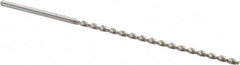 Accupro - #45, 130° Point, Parabolic Flute, Vanadium High Speed Steel Taper Length Drill Bit - Bright Finish, 2-7/32" Flute Length, 3-11/32" OAL - Exact Tooling