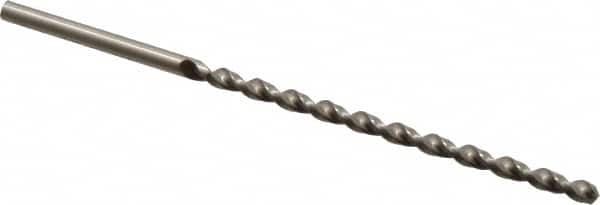 Accupro - #22, 130° Point, Parabolic Flute, Vanadium High Speed Steel Taper Length Drill Bit - Bright Finish, 3-1/16" Flute Length, 4-11/16" OAL - Exact Tooling