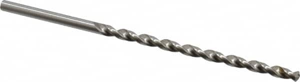 Accupro - #12, 130° Point, Parabolic Flute, Vanadium High Speed Steel Taper Length Drill Bit - Bright Finish, 3-7/16" Flute Length, 5-3/16" OAL - Exact Tooling