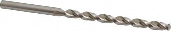 Accupro - 23/64", 130° Point, Parabolic Flute, Vanadium High Speed Steel Taper Length Drill Bit - Bright Finish, 4-17/32" Flute Length, 6-7/8" OAL - Exact Tooling