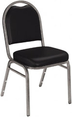 NPS - Vinyl Black Stacking Chair - Silver Frame, 18" Wide x 20" Deep x 34" High - Exact Tooling
