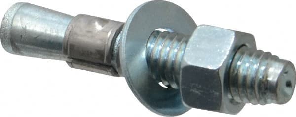 Red Head - 1/2" Diam, 1/2-13, 2-3/4" OAL, Grade 3, Wedge Expansion Concrete Anchor - Steel, Zinc Plated, 1-1/4" Thread Length, Tie Wire Head, 1/2" Drill - Exact Tooling
