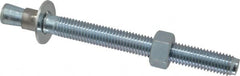 Red Head - 5/8" Diam, 5/8-11, 7" OAL, Grade 3, Wedge Expansion Concrete Anchor - Steel, Zinc Plated, 5-1/4" Thread Length, Tie Wire Head, 5/8" Drill - Exact Tooling