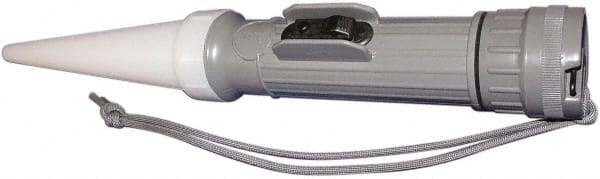 Fulton - White Industrial/Tactical Flashlight - Gray Plastic Body, 2 D Batteries Not Included - Exact Tooling
