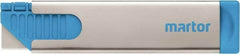 Martor USA - Retractable Utility Knife - 39mm Stainless Steel Blade, Blue Handle, 1 Blade Included - Exact Tooling