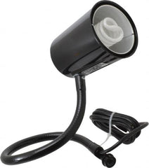Made in USA - 24 Inch, Gooseneck, Coupler Mounted, Compact Fluorescent, Black, General Purpose Task Light - 23 Watt, 120 Volt, Nonmagnifying - Exact Tooling