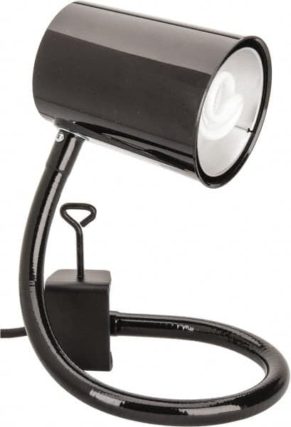 Made in USA - 24 Inch, Gooseneck, Coupler Mounted, Compact Fluorescent, Black, General Purpose Task Light - 23 Watt, 120 Volt, Nonmagnifying - Exact Tooling