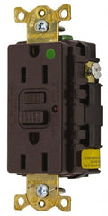 Hubbell Wiring Device-Kellems - 1 Phase, 5-15R NEMA, 125 VAC, 15 Amp, Self Grounding, GFCI Receptacle - 2 Pole, Back and Side Wiring, Hospital Grade - Exact Tooling