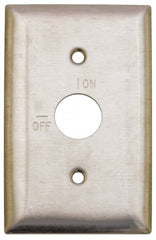 Hubbell Wiring Device-Kellems - 1 Gang, 2-7/8 Inch Long, Switch Plate - Barrel Key Switch, Gray, Stainless Steel - Exact Tooling