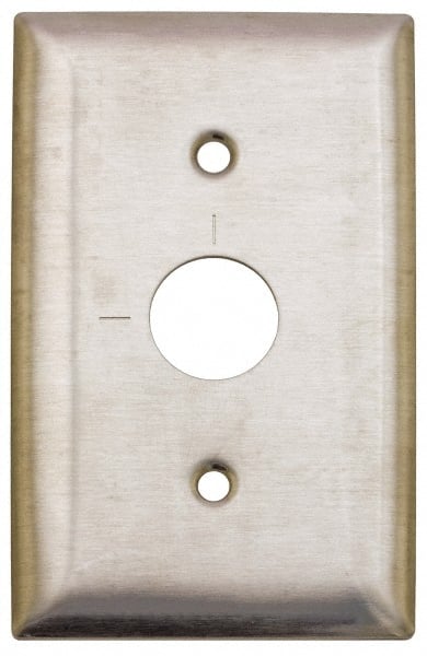 Hubbell Wiring Device-Kellems - 1 Gang, 2-7/8 Inch Long, Switch Plate - Barrel Key Switch, Gray, Stainless Steel - Exact Tooling