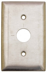Hubbell Wiring Device-Kellems - 1 Gang, 2-7/8 Inch Long, Switch Plate - Barrel Key Switch, Gray, Stainless Steel - Exact Tooling
