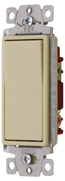 Hubbell Wiring Device-Kellems - 1 Pole, 120 to 277 VAC, 20 Amp, Commercial Grade, Rocker, Wall and Dimmer Light Switch - Exact Tooling