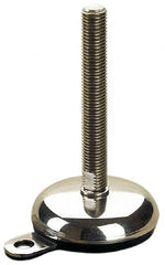 Sunnex - 1/2-13 Bolt Thread, 0.87" High Hygienic Anchoring Stud Mount Leveling Pad & Mount - 1,770 Max Lb Capacity, 2.95" Base Diam, 6" Thread Length - Exact Tooling