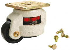 Sunnex - 1-1/4" Wide, Nylon Swivel Caster - 1,300 Lb Capacity, Threaded Stem Mount, 3.74" x 3.74" Plate, Ball Bearing - Exact Tooling