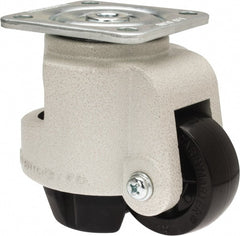 Sunnex - 1-1/4" Wide, Nylon Swivel Caster - 1,000 Lb Capacity, Top Plate Mount, 3.74" x 3.74" Plate, Ball Bearing - Exact Tooling
