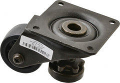 Sunnex - 1" Wide, Nylon Swivel Caster - 200 Lb Capacity, Top Plate Mount, 2.87" x 2.87" Plate, Ball Bearing - Exact Tooling