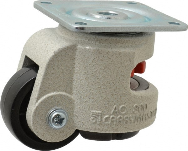 Sunnex - 7/8" Wide, Nylon Swivel Caster - 300 Lb Capacity, Top Plate Mount, 2.87" x 2.87" Plate, Ball Bearing - Exact Tooling
