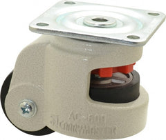 Sunnex - 1-1/8" Wide, Nylon Swivel Caster - 600 Lb Capacity, Top Plate Mount, 3.54" x 3.54" Plate, Ball Bearing - Exact Tooling
