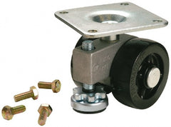 Sunnex - 1" Wide, Nylon Swivel Caster - 800 Lb Capacity, Top Plate Mount, 3.54" x 3.54" Plate, Ball Bearing - Exact Tooling
