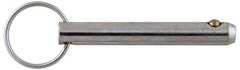 Gibraltar - 3/8" Pin Diam, 2-7/8" Long, Zinc Plated Stainless Steel Ball Lock Hitch Pin - 2-1/2" Usable Length - Exact Tooling
