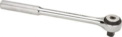 Proto - 1/2" Drive Round Head Standard Ratchet - Chrome Finish, 9-3/8" OAL, 72 Gear Teeth, Standard Knurled Handle, Standard Head - Exact Tooling