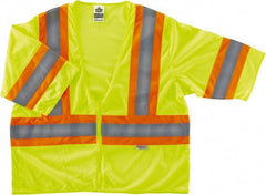 Ergodyne - Size S/M High Visibility Lime Mesh General Purpose Vest - 36 to 44" Chest, ANSI/ISEA 107, Zipper Closure, 1 Pocket, Polyester - Exact Tooling
